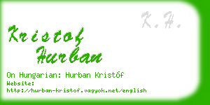 kristof hurban business card